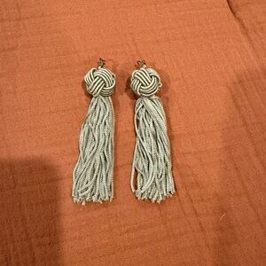 Elegant Sage green Tassel Earrings